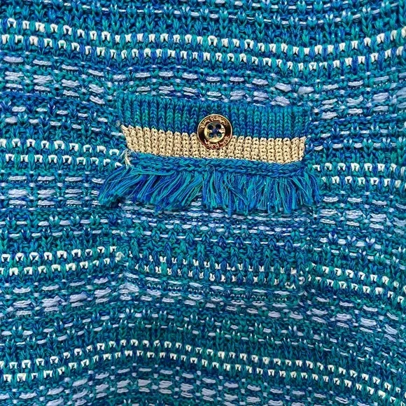 Lilly Pulitzer Beckington Sweater Dress in Blue Grotto Metallic Tweed M - Picture 3 of 4